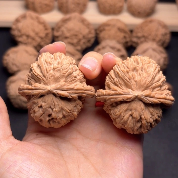小***水把件文玩核桃45白狮子