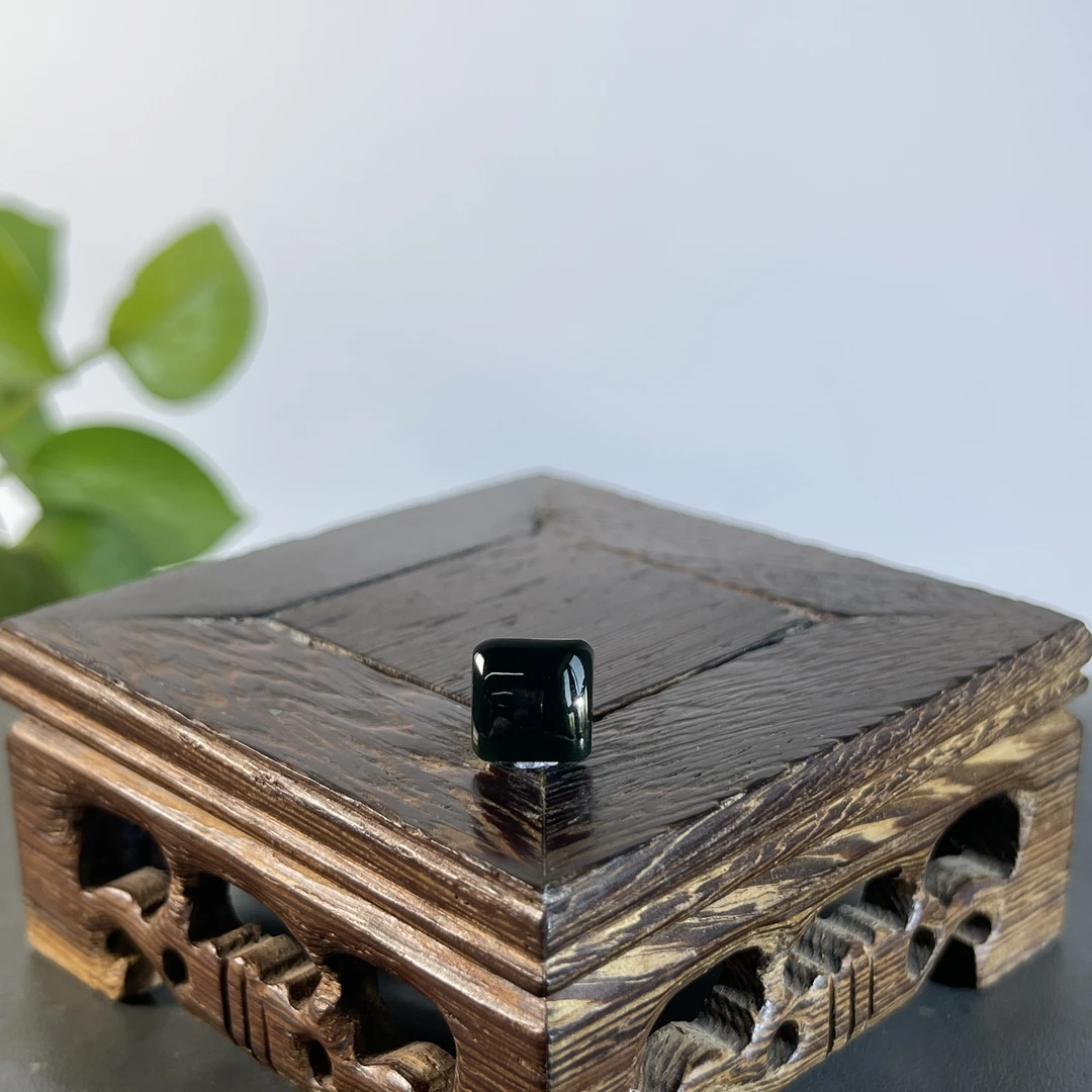 JXA31-89  黑色天然翡翠A货  黑-翡翠戒面