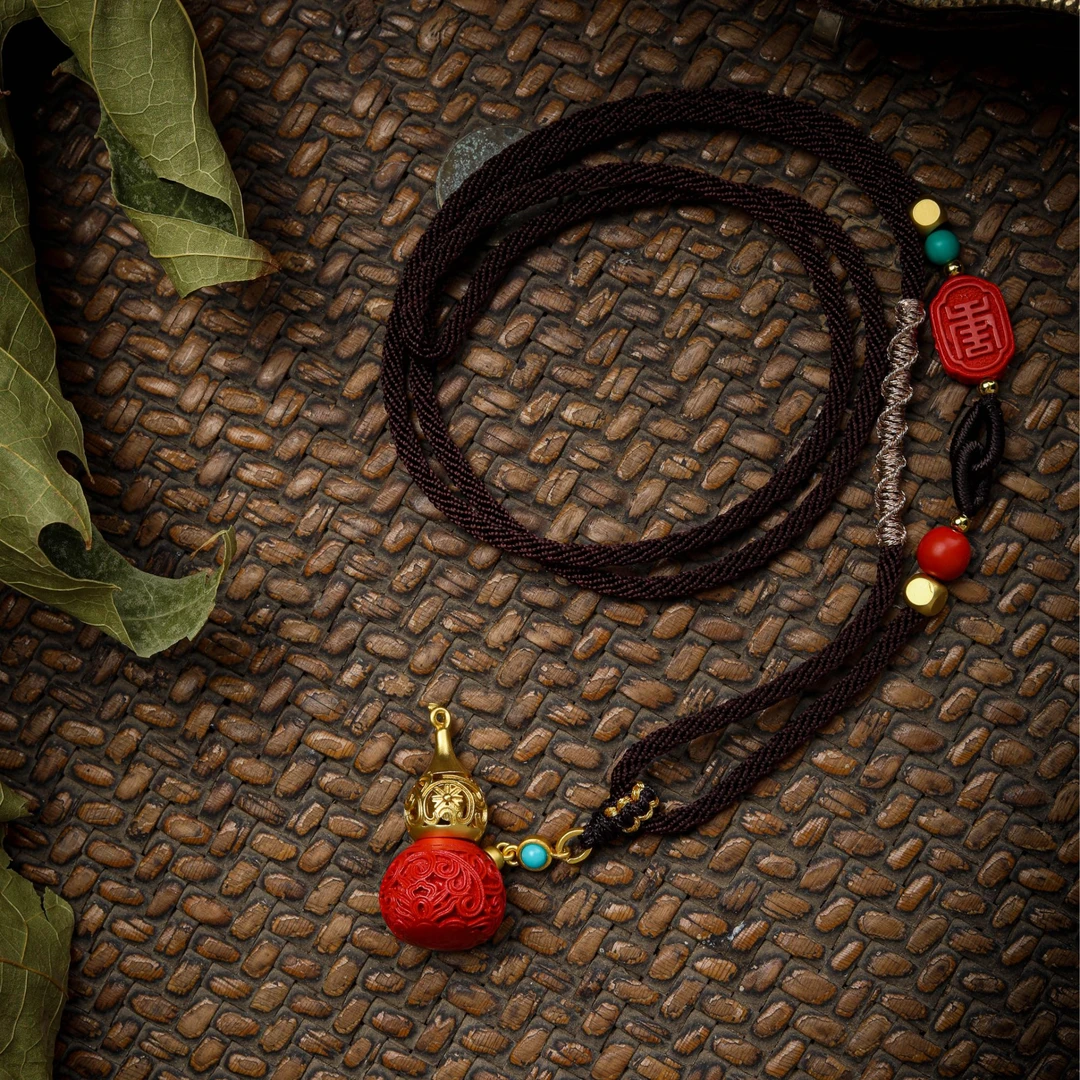 含辰砂工艺品幸会设计款朱砂葫芦吊坠