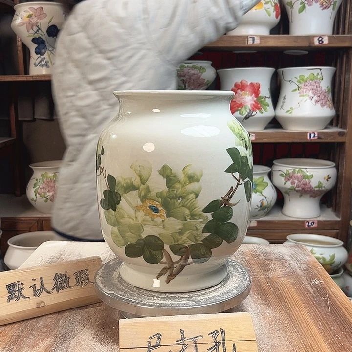 摆件冬瓜绿绿绿牡丹高27 新款新款陶瓷陶瓷