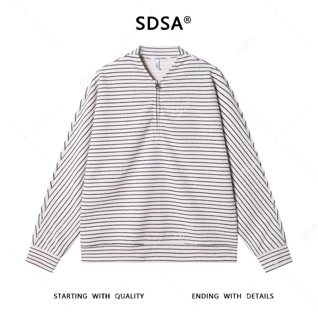 SDSA男士秋冬新款痞帅男装韩版撞色条拉链开衫卫衣百搭网红款外套
