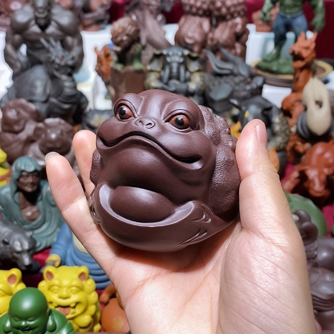 茶宠紫砂宜兴紫砂金蟾