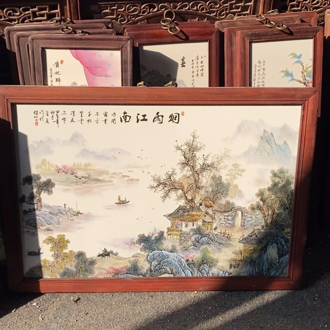 瓷65*45*1景德镇瓷板画柴窑烧制