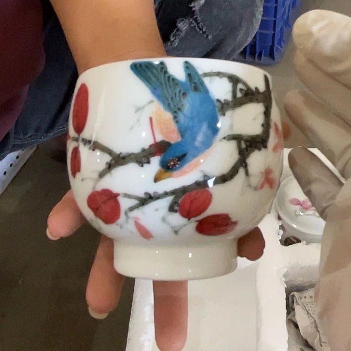 手绘作品杯150毫升釉下