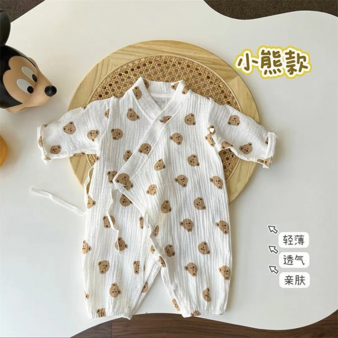 纱布空调服宝宝婴儿纯棉夏季爬服连体衣男宝女宝