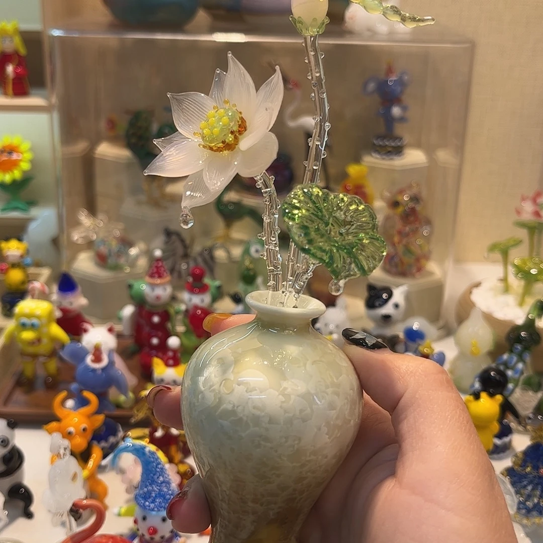 琉璃手工艺品荷花