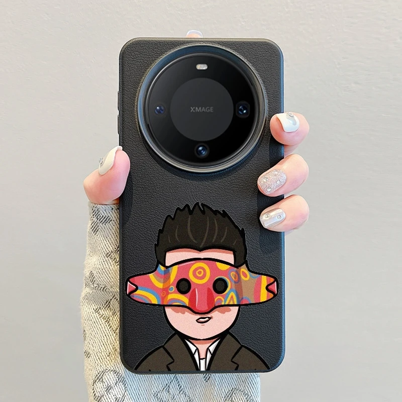 面具阿祖适用华为Mate60Pro手机壳创意mt70皮纹50/40苹果防摔保护