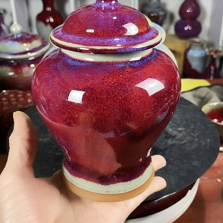 尚峰钧窑作品茶叶罐