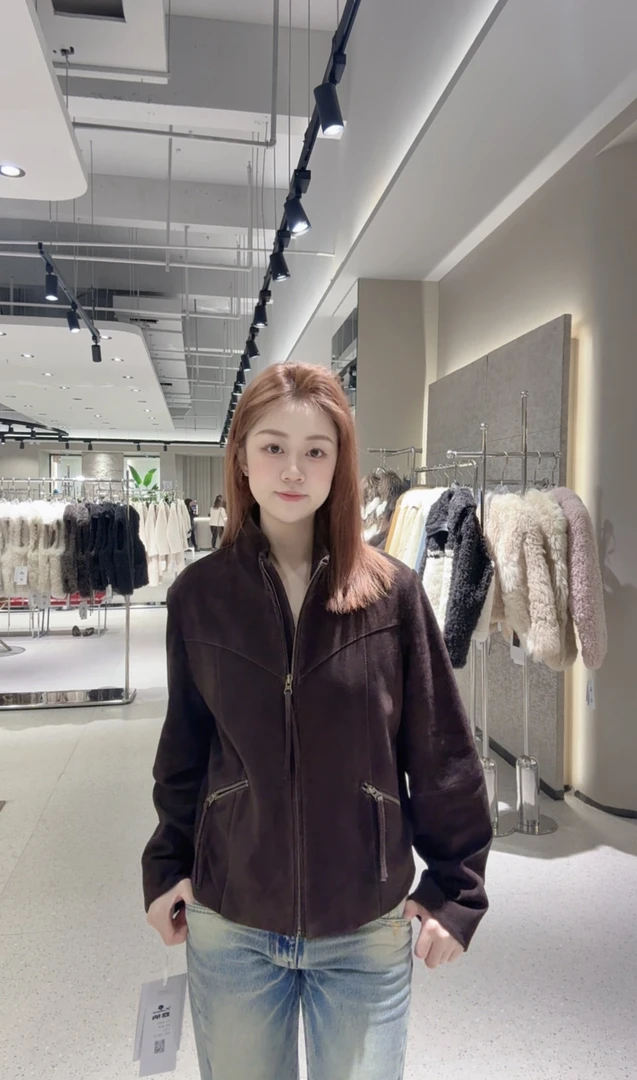 JIANA嘉纳美拉德单皮百搭春秋季修身韩版ins皮衣外套 25101