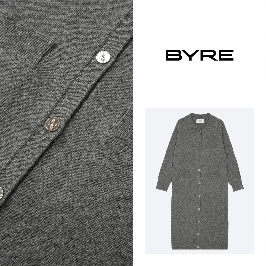 BY345 灰色长款毛衣【干洗】