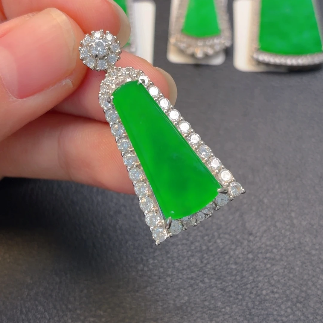 翡翠银S925镶嵌吊坠(不含链)