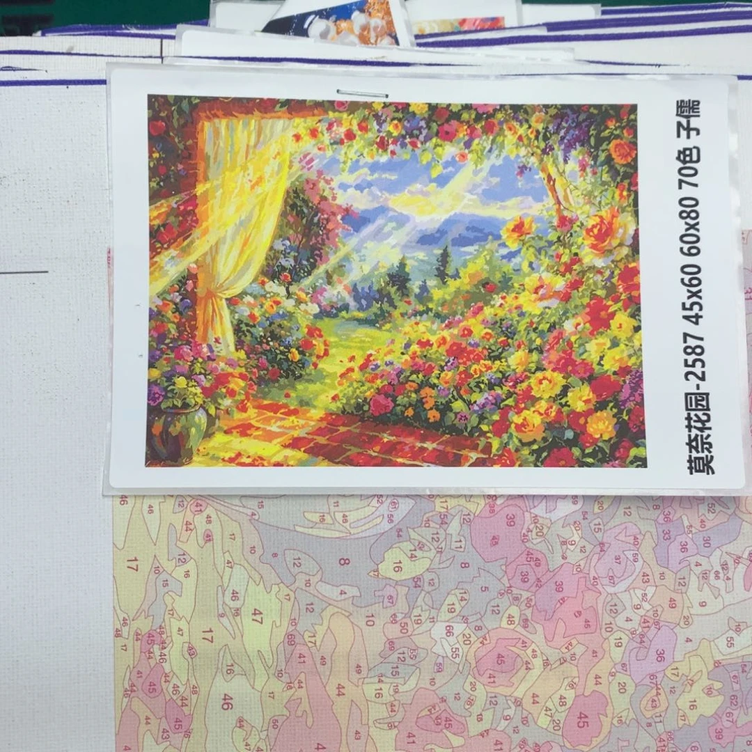 棉布于*（有画布）莫奈花园中尺寸棉布