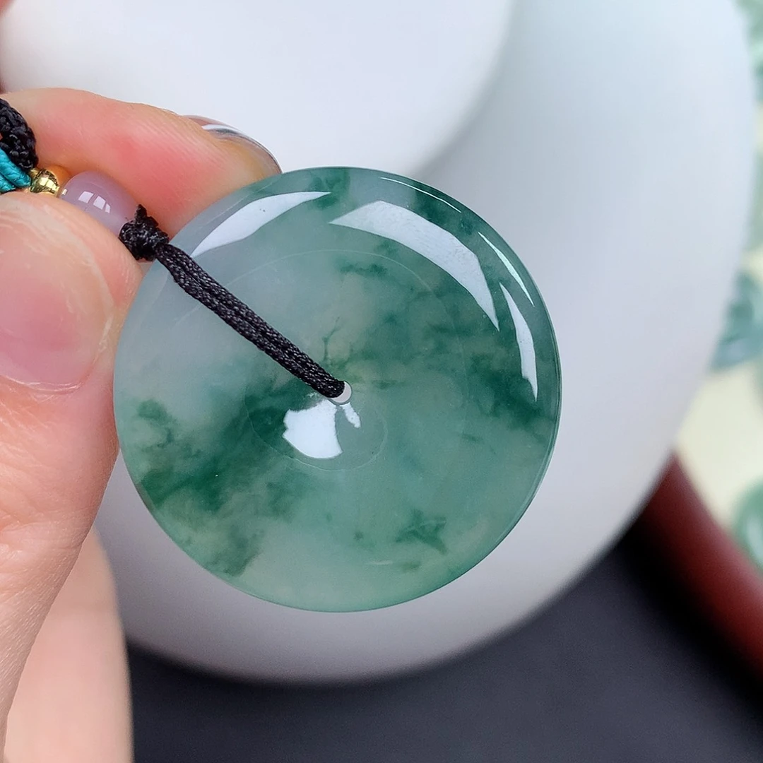 翡翠未镶嵌颈饰平安扣 33-5.8mm