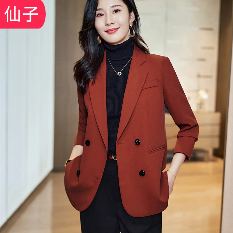 秋冬季新款时尚气质韩板宽松休闲小西服感西装外套女