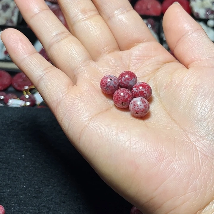 天然辰砂原石单珠10mm