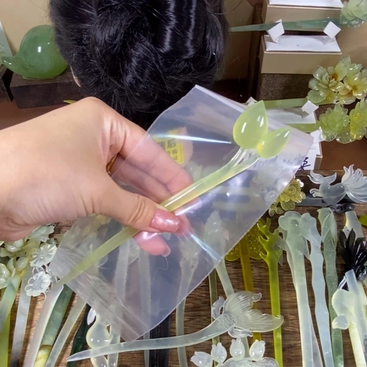 用***2蛇纹石玉未镶嵌发饰