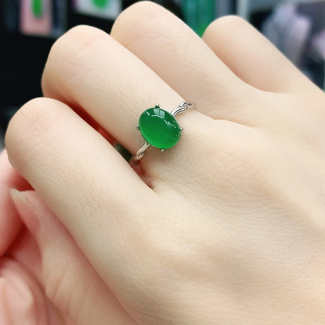 银S925镶嵌戒指玛瑙/玉髓