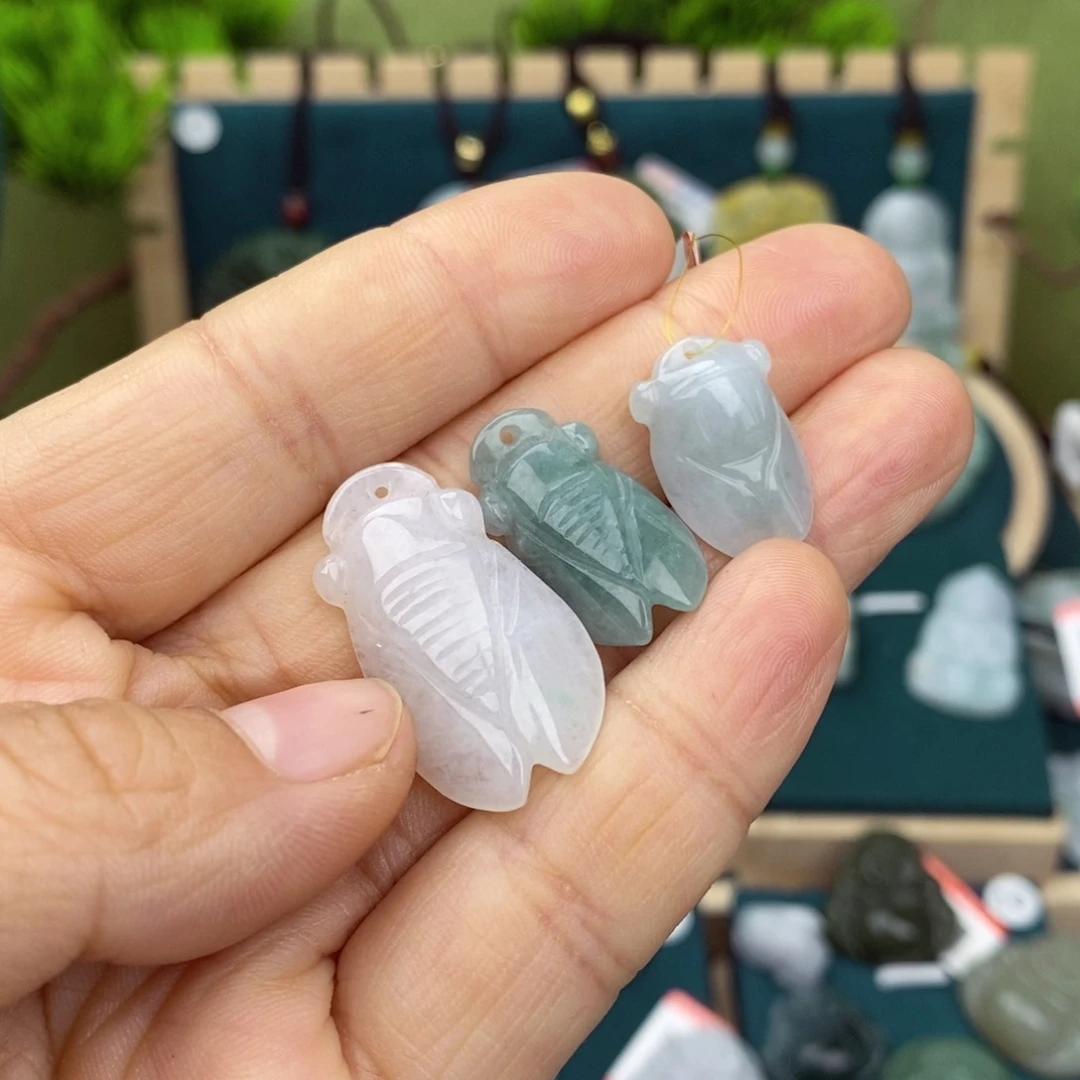 翡翠颈饰未镶嵌玉蝉（多样性发货选其一）