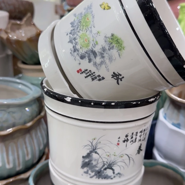 凑9米包邮，有孔，陶瓷花盆