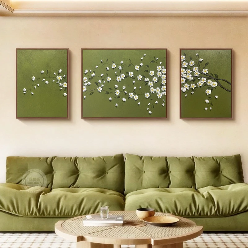 繁花似锦客厅沙发背景墙装饰画中古风组合壁画法式复古床头挂画