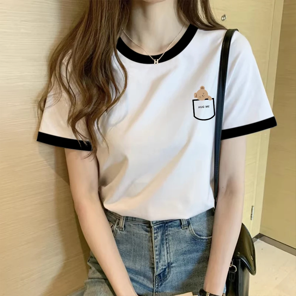 纯棉短袖t恤女2025新款夏季复古港味chic小众设计感独特别致上衣