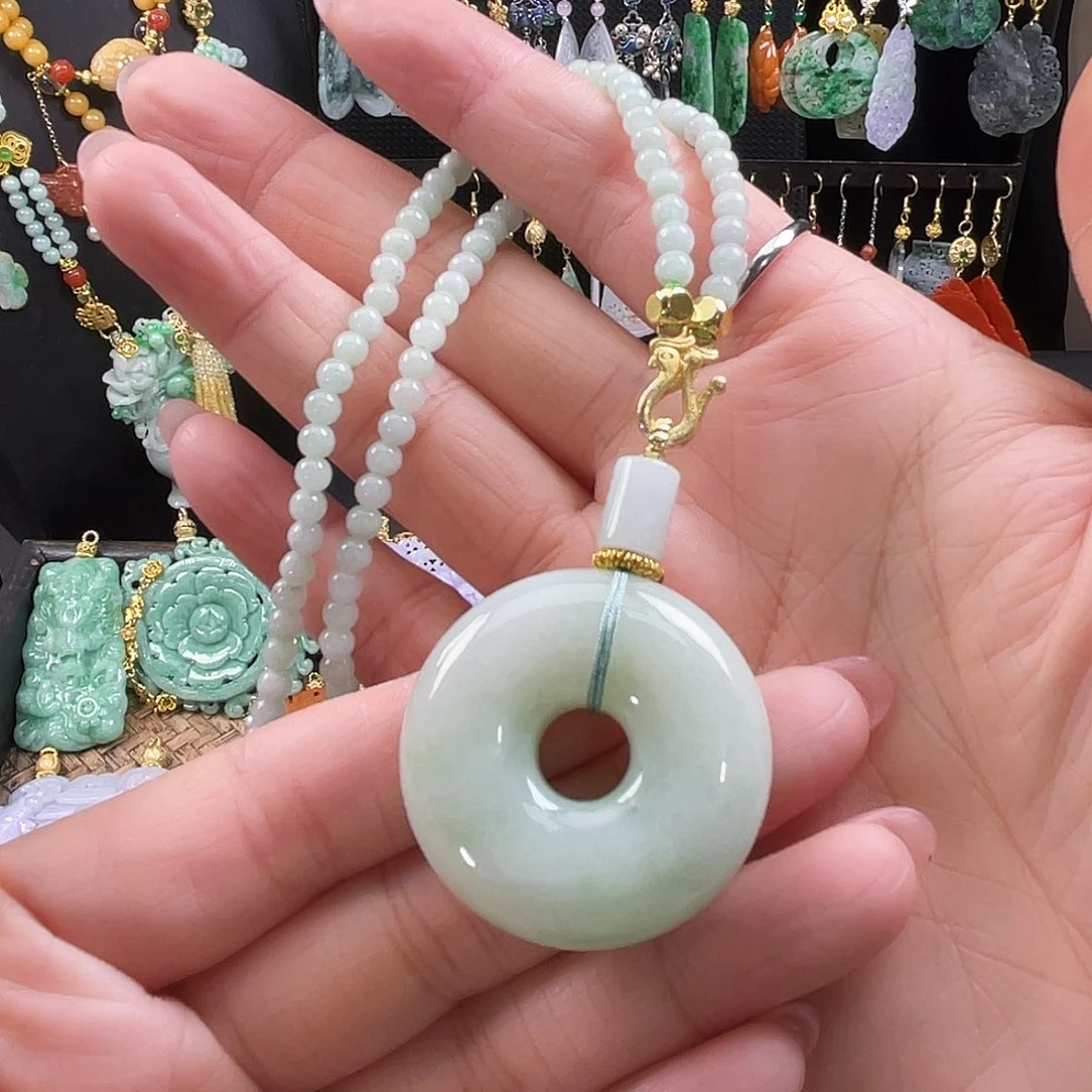 翡翠未镶嵌颈饰代编织