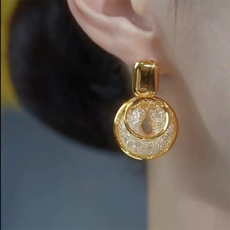 铜合金耳饰 耳环气质轻奢时尚百搭复古法式小众简约N2073