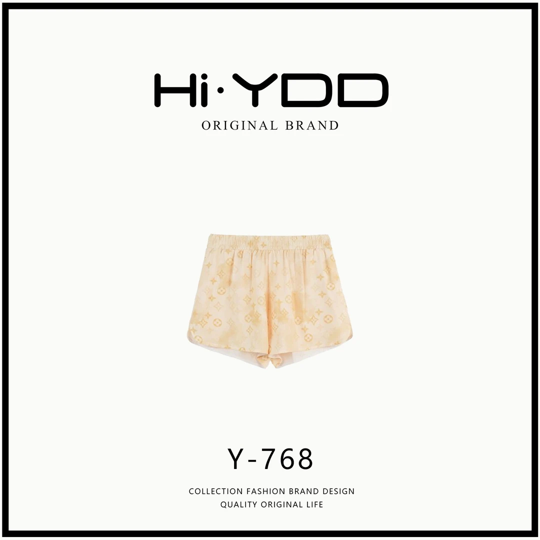 YDD•「Y-768」经典轻奢气质高级满花亲肤透气休闲短裤XZ-8240-裤