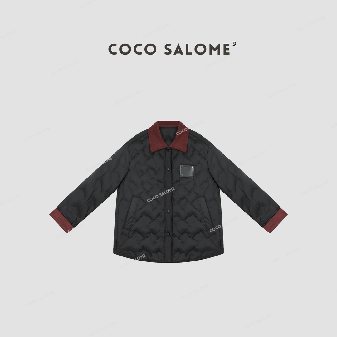 韩彬彬CS"双拼鹅绒"冬季拼接撞色保暖白鹅绒服外套0466-(14)