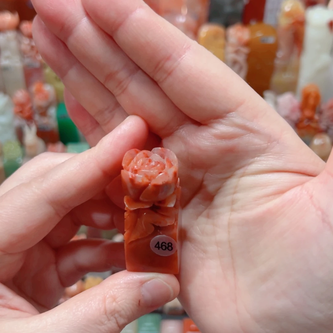 大糖手工篆刻器皿包手工刻字2厘米牡丹花