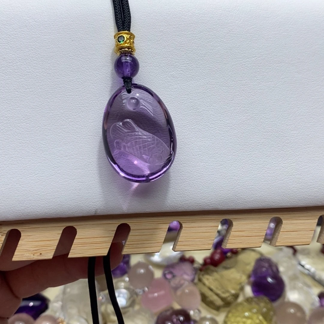 吊坠(赠链)紫晶未镶嵌紫水晶吊坠