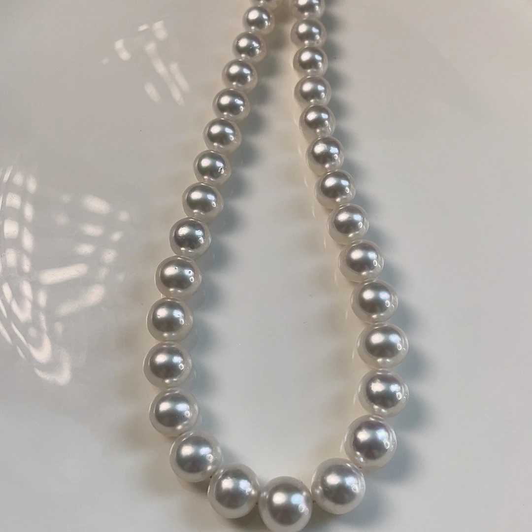 银S925镶嵌海水珍珠颈饰澳白11-15