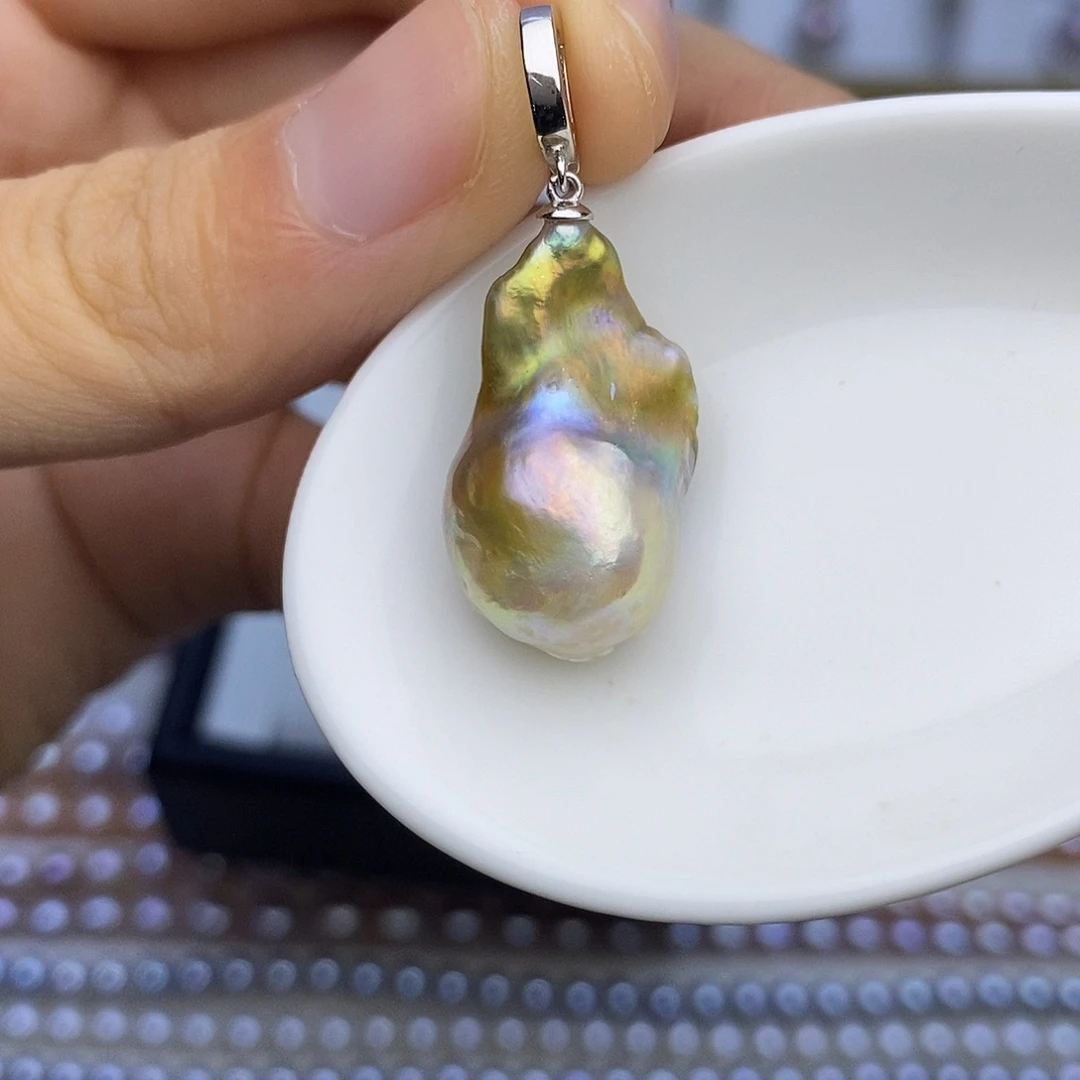 淡水珍珠银S925镶嵌颈饰