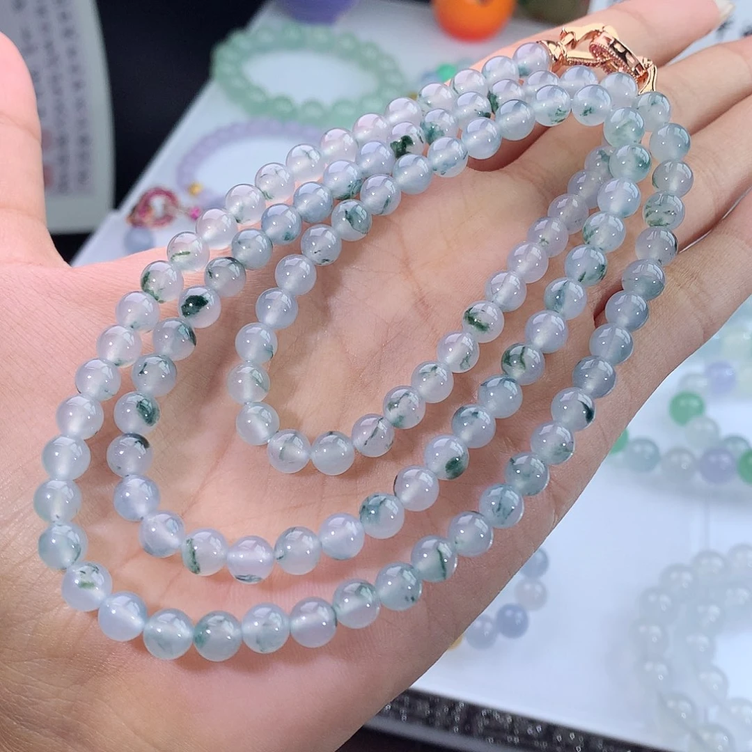 未镶嵌手链翡翠翡翠冰种飘花项链