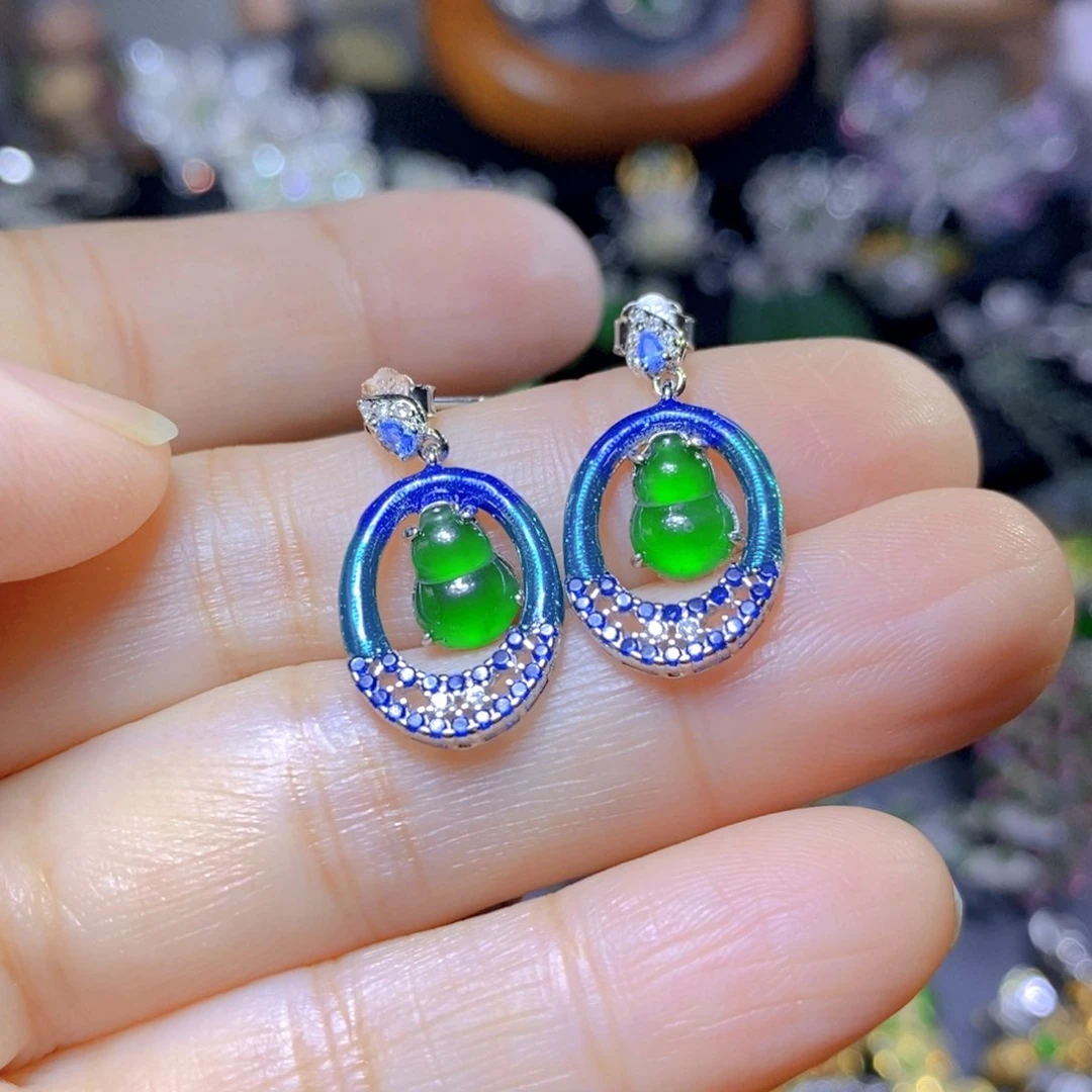 翡翠颈饰银S925镶嵌天然翡翠