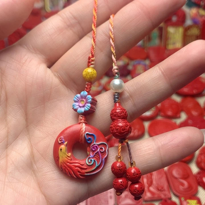 天然辰砂工艺品朱砂手机坠