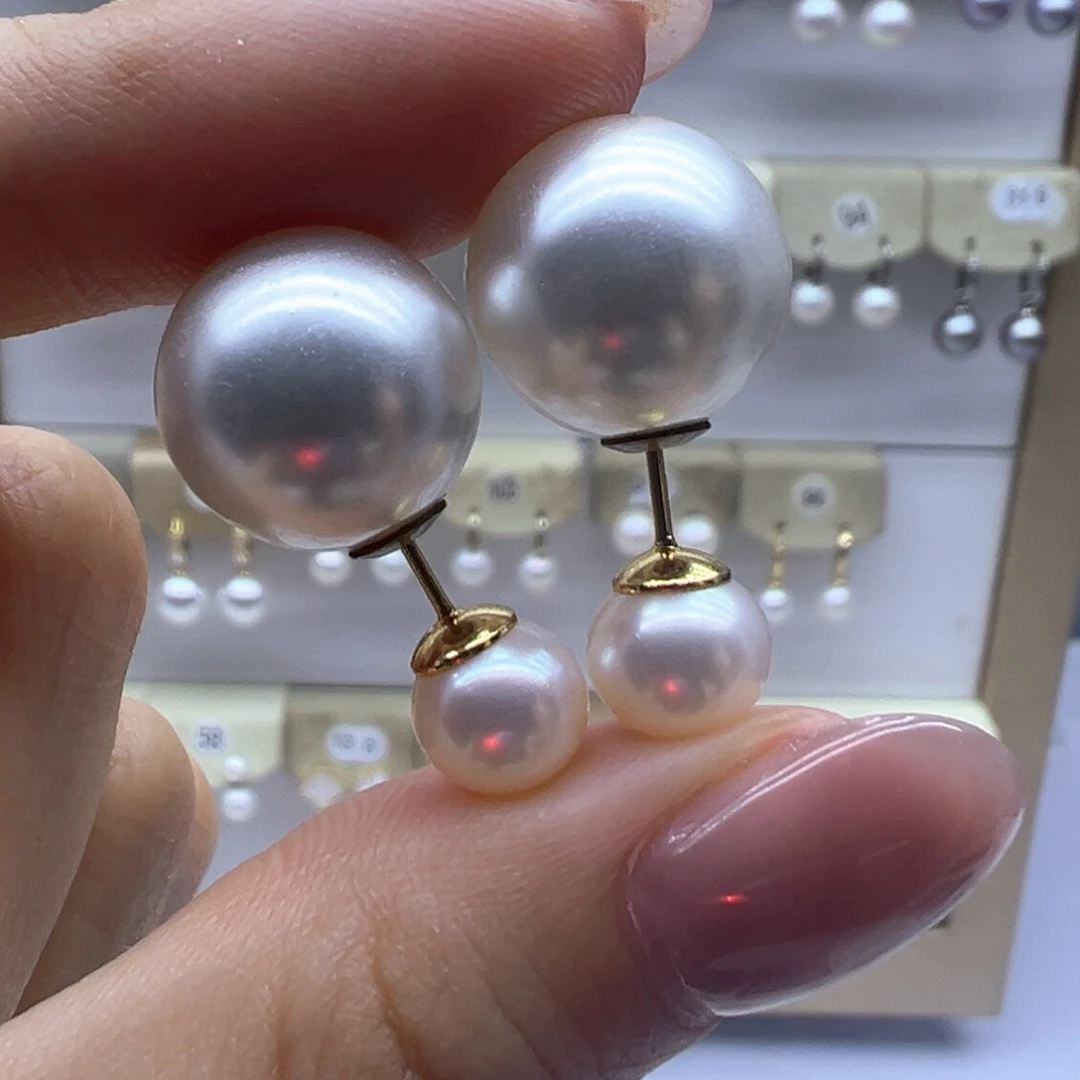 银S925镶嵌淡水珍珠耳饰