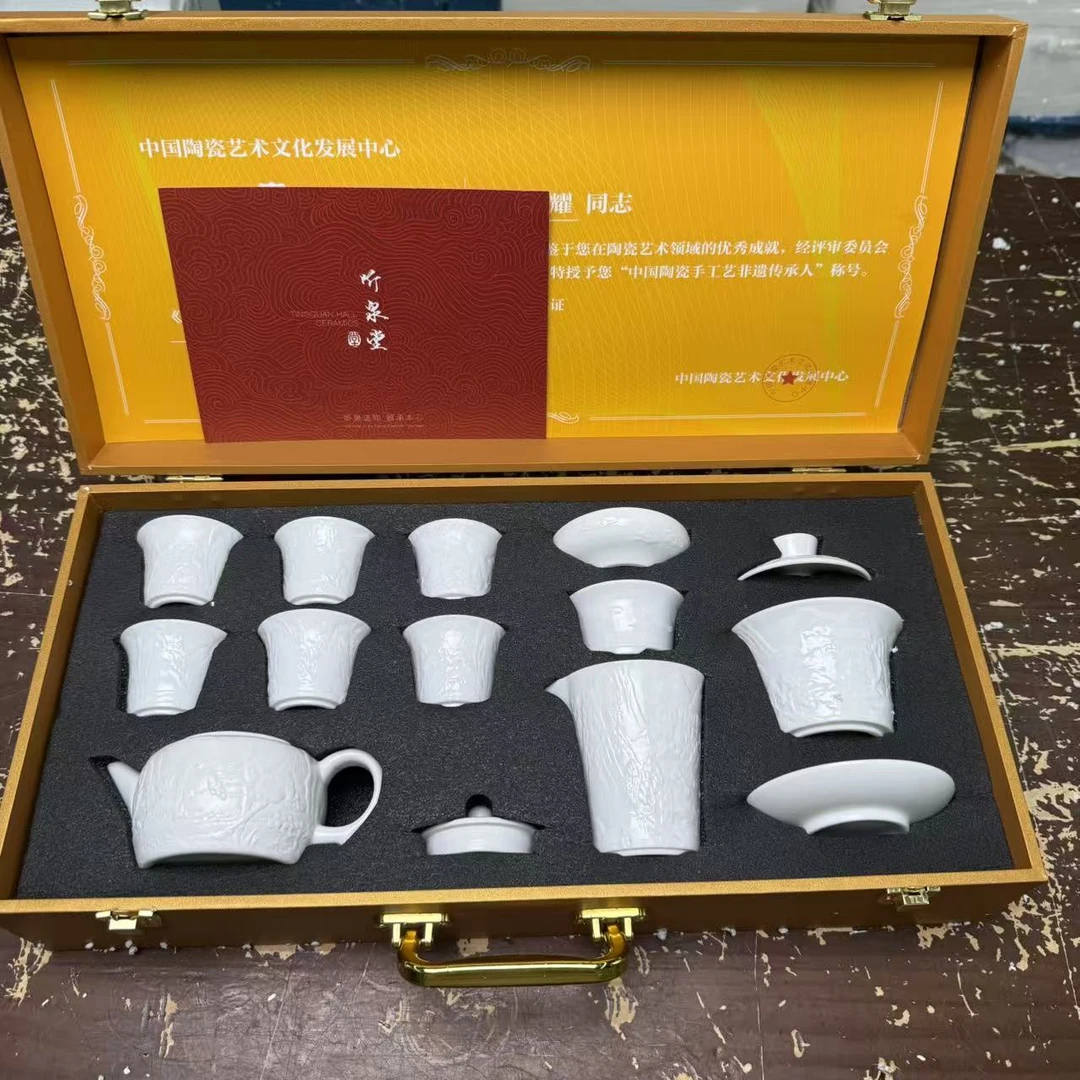 【闪购商品】马到成功羊脂玉茶具套组@@@@@@@@@@@@@@md