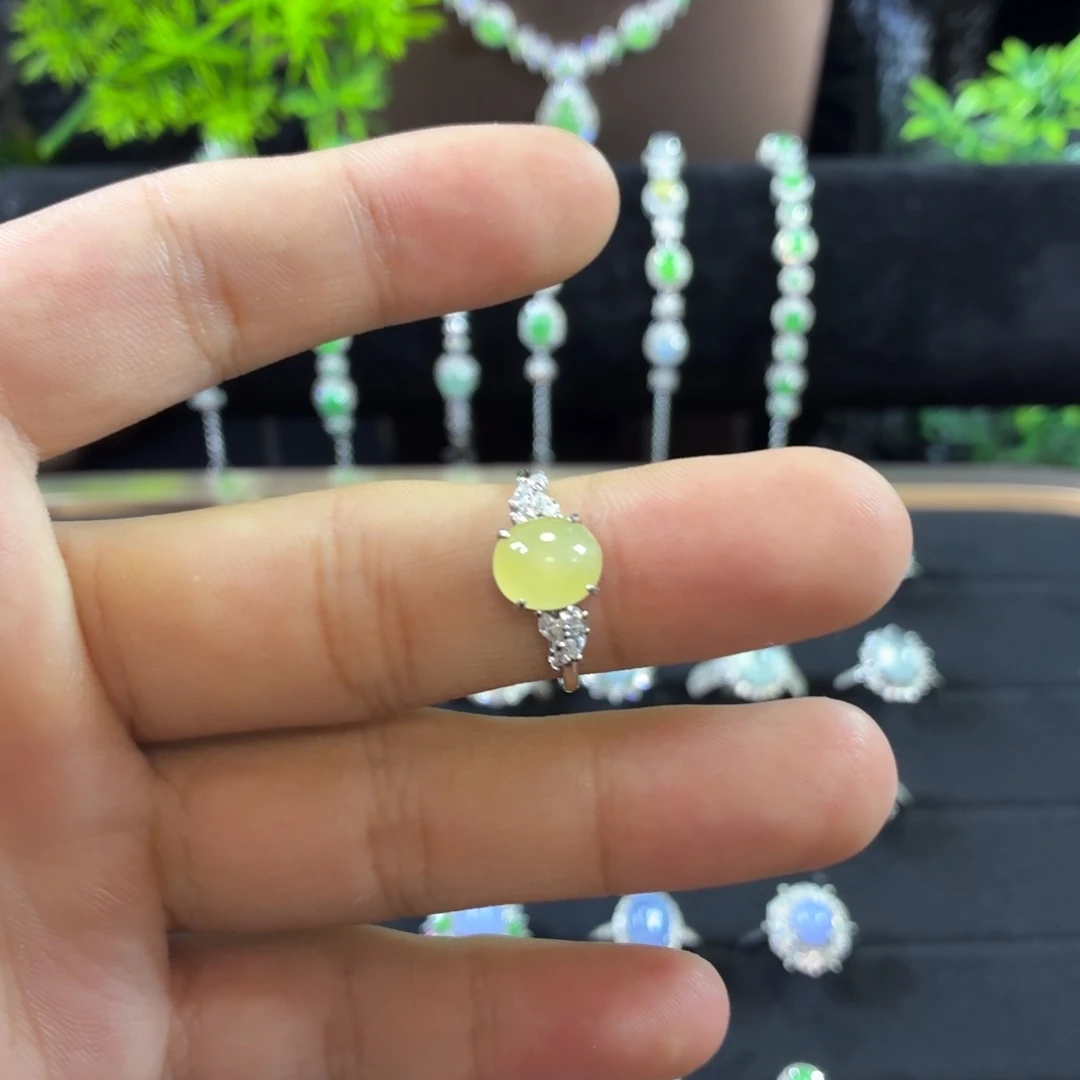 翡翠银S925镶嵌戒指