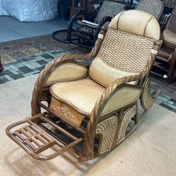 摇椅进口真藤摇椅藤家具摇椅高档藤家具