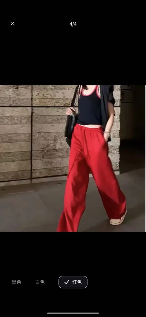 （大美）大码夏季新款陈太太同款薄款苎麻阔腿长裤k3328