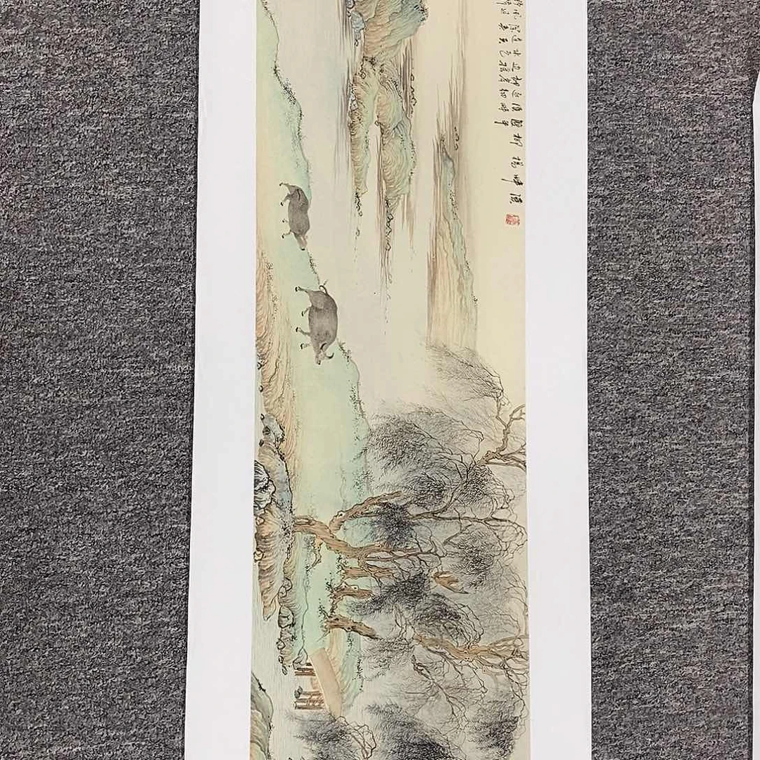 国画明锐四尺对开精品佳作