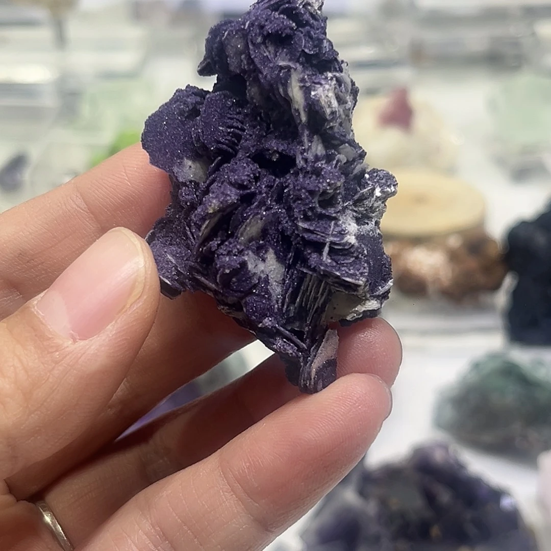 石材内蒙紫色萤石加方解