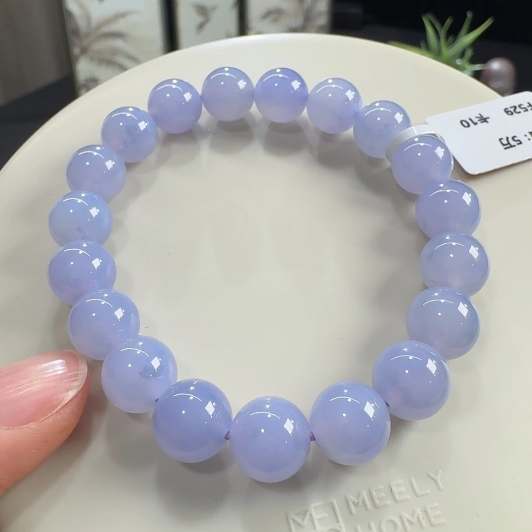 翡翠未镶嵌手链冰胶紫罗兰单圈10mm