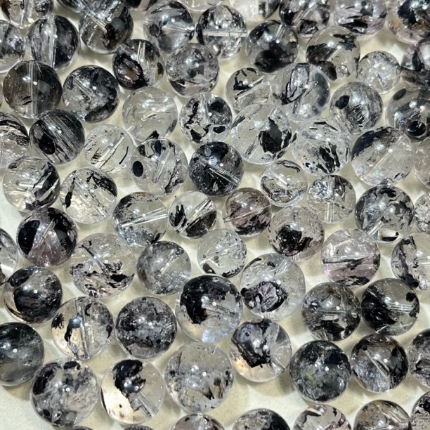 高品黑银钛闪灵钻水晶单珠