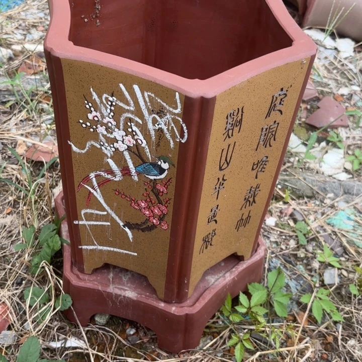 紫砂花盆紫砂的花