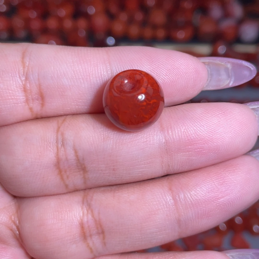 南红玛瑙未镶嵌苹果珠卡13+