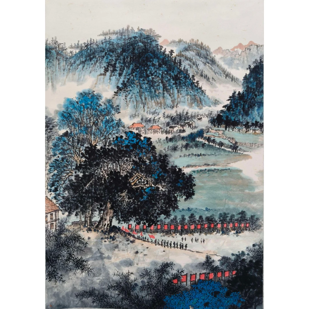 tj115《三湾》76*55（3.8平尺）纸本立轴