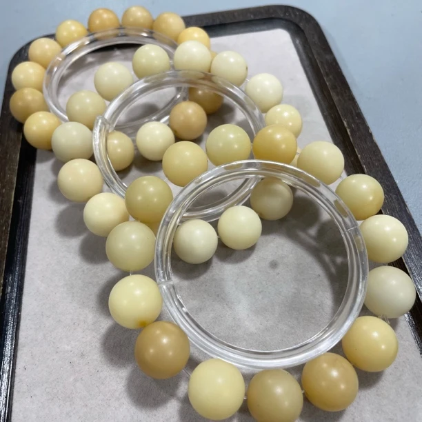 PT1羊脂白 菩提卡1.5圆珠单圈手串