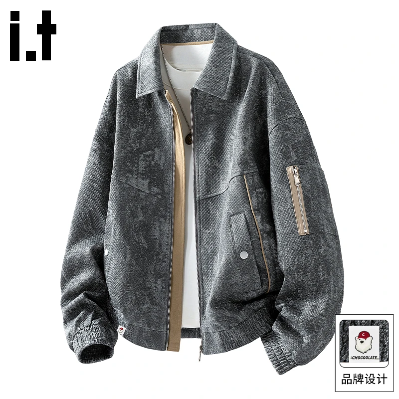 it :CHOCOOLATE美式复古扎染夹克男款秋季高街潮牌设计感宽松外套